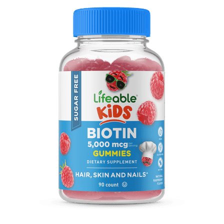 Lifeable Sugar Free Biotin for Kids, 5000mcg, 90 Gummies