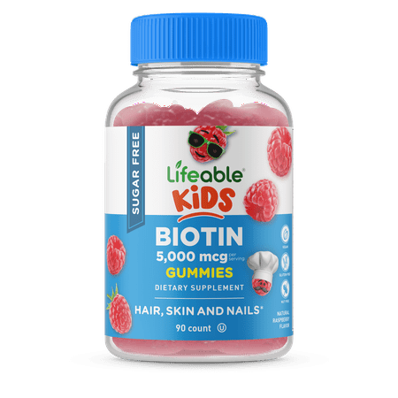 Lifeable Sugar Free Biotin for Kids, 5000mcg, 90 Gummies