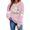 thumbnail image 2 of Meichang Womens Halloween Sweatshirt Ghost Graphic Crewneck Pullover Fall Casual Long Sleeve Holiday Sweatshirts, 2 of 5