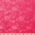 thumbnail image 3 of Rose Satin Jacquard Fabric - Fuchsia Polyester Double-Sided Floral 59/60" By The Yard, 3 of 4