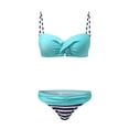 thumbnail image 2 of Gibobby Conjunto de Bikini Bikini acolchado Vintage Up Trajes de baño Dos cintura Mujeres Hight traje de baño Traje de baño Traje Corte Bikini Set Push T(Azul,M), 2 of 5