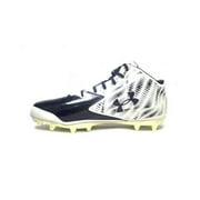NEW Mens Under Armour Nitro Mid MC Football Cleats White / Midnight Navy Sz 14M