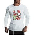 thumbnail image 4 of Mens Christmas Print Round Neck Long Sleeve T-Shirt Top, 4 of 8