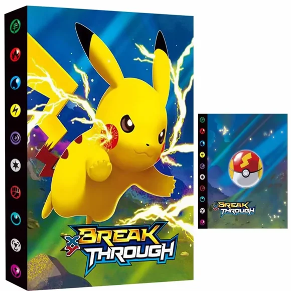 Trading Card Holder Card Album Binder, Trading Card binder, Present for Children, Folder Book Collectible Card Album, 4-Pocket with 30-Pages 240-Trading Cards Capacity-(PKQ5)