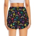 thumbnail image 2 of Lsque Colorful Palms Printed Women's Running Shorts with Liner Pockets,Elastic Quick Dry Workout Athletic Gym Yoga Shorts,Womens High Waist Shorts-Large, 2 of 9