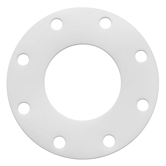 Full Face PTFE Plastic Flange Gasket for 4" Pipe - 1/8" Thick - Class 150
