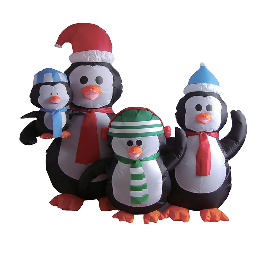 5' Inflatable Lighted Penguin Family Christmas Outdoor Decoration