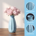 thumbnail image 2 of REGALWOVEN Small Ceramic Bud Cylinder Vase, Matte Ribbed Decorative Flower Vase, Bathroom, Minimalist Boho Home Decor Accent Blue 2.4"L x 2.4"W x 5.1"H, 2 of 5