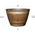 thumbnail image 4 of shiyou-Whiskey Barrel Planter, Distressed Oak, 15", 4 of 4