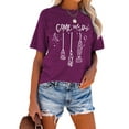 thumbnail image 2 of Anbech Women Come We Fly Graphic Tshirt Short Sleeve Letter Shirt, 2 of 6