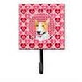 thumbnail image 2 of Bull Terrier Hearts Love and Valentines Day Portrait Leash or Key Holder, 2 of 2