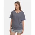 thumbnail image 2 of Women's V Neck Tunic Tops Short Sleeve T Shirts with Side Shirring Ruched Blouse Shirts, 2 of 4