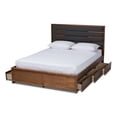 thumbnail image 2 of Baxton Studio Elin Queen Dark Gray Upholstered Brown Platform Bed, 2 of 12