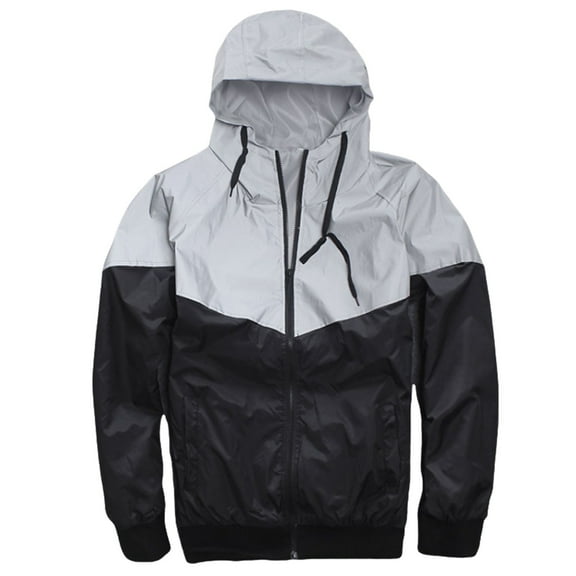 Men's Reflective Windbreaker Jacket Glow In The Dark Lightweight Casual Outerwear For Active