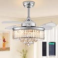 thumbnail image 1 of Ventilador de techo DumaiWay 48, regulable, con luces cromadas, 1 of 8