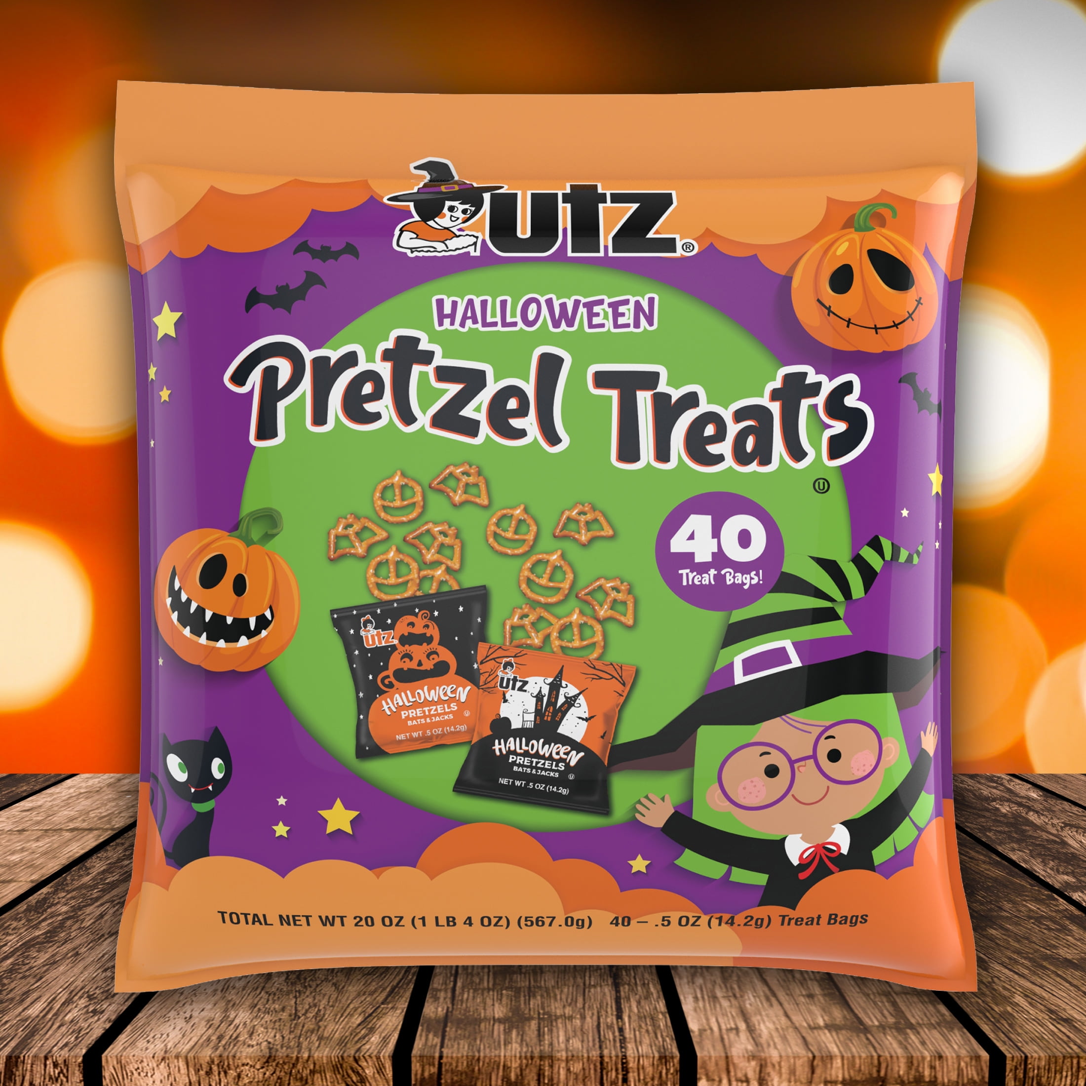 (2 pack) Utz Halloween Pretzel Treats, 20 oz, 40 ct