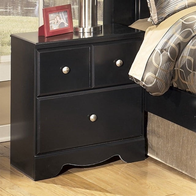 Signature Design par Ashley Shay Table de Chevet 2 Tiroirs en Presque Noir