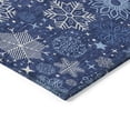 thumbnail image 3 of Addison Rugs Chantille Indoor/Outdoor Transitional Holiday Snowflake Navy Machine Washable Rectangle Rug, 1'8" x 2'6", 3 of 7