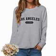 thumbnail image 2 of Towmus Women's Los Angeles Crewneck Sweatshirt Casual Long Sleeve Raglan Shirts Cool Letter Print Pullover Tops, 2 of 5