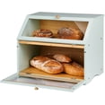 thumbnail image 2 of HOMEKOKO Double Layer Large Bread Box for Kitchen Counter, Wooden Large Capacity Bread Storage Bin (Mint Green), 2 of 6