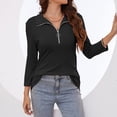 thumbnail image 6 of T Shirts For Women Womens Tops V Neck 3/4 Sleeve Tops Quarter Zip Collared Shirts Shirts Summer Tees, 6 of 6