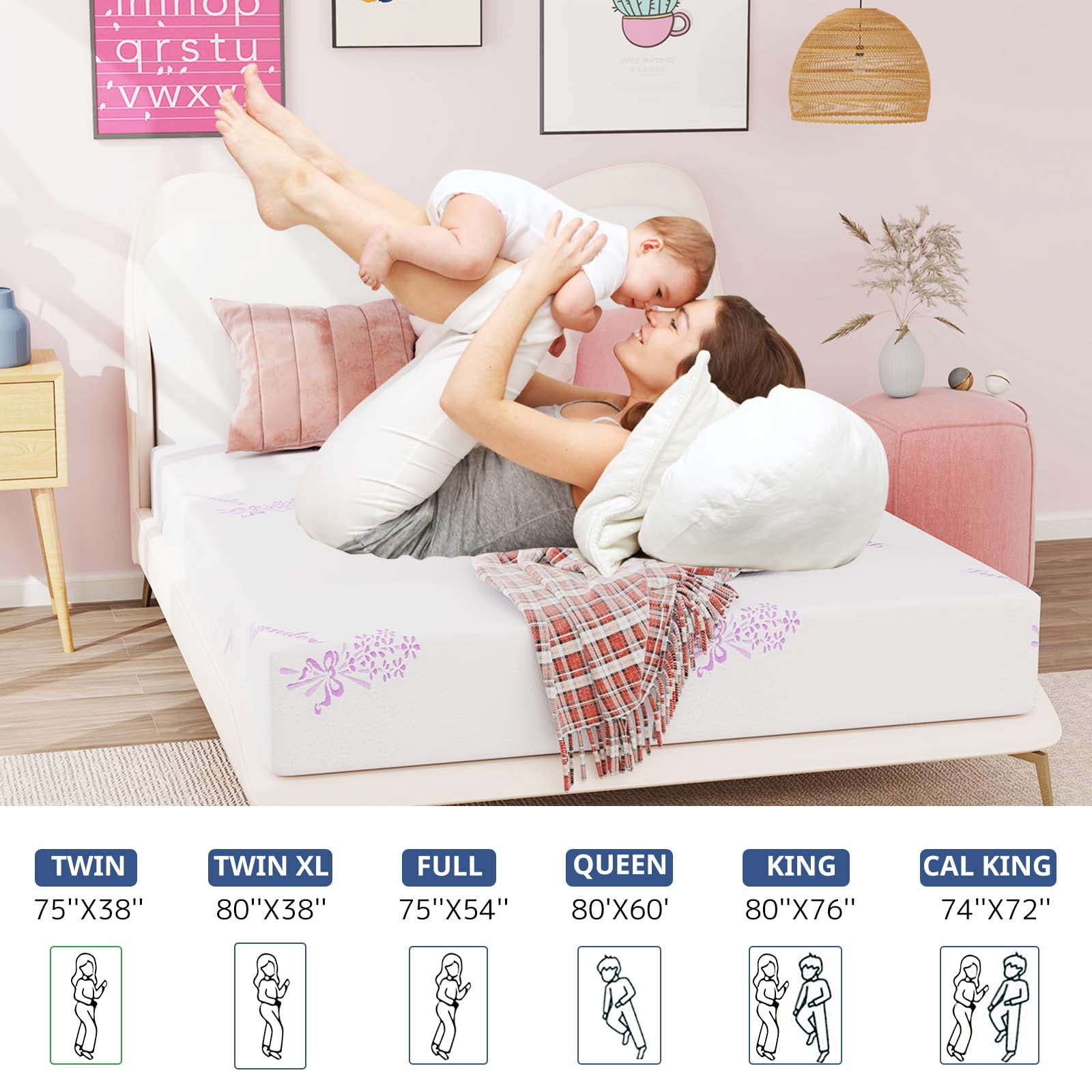 SIMENMAX 10 inch King Size Mattress Gel Memory Foam Mattress, CertiPUR-US Certified