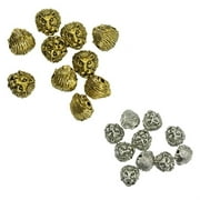 ABBRACCIA 10pcs Gold Lion Head Charm Loose Spacer Beads Jewelry Making Findings