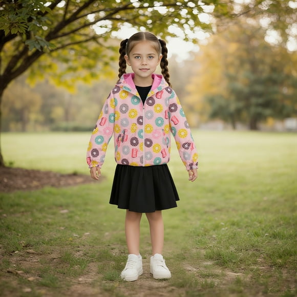 Girls Lightweight Windbreaker Jacket For Outdoor Play And Party Wear Breathable Hooded Raincoat All Seasons Casual Attire