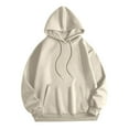 thumbnail image 3 of Fall Hoodie for Women 2025 Long Sleeve Plain Basic Hooded Sweatshirt with Pockets Essentials Womens Hoodie Pullover, 3 of 5