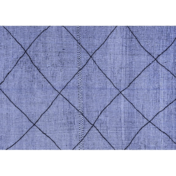 Ahgly Company Indoor Rectangle Solid Blue Modern Area Rugs, 7' x 10'