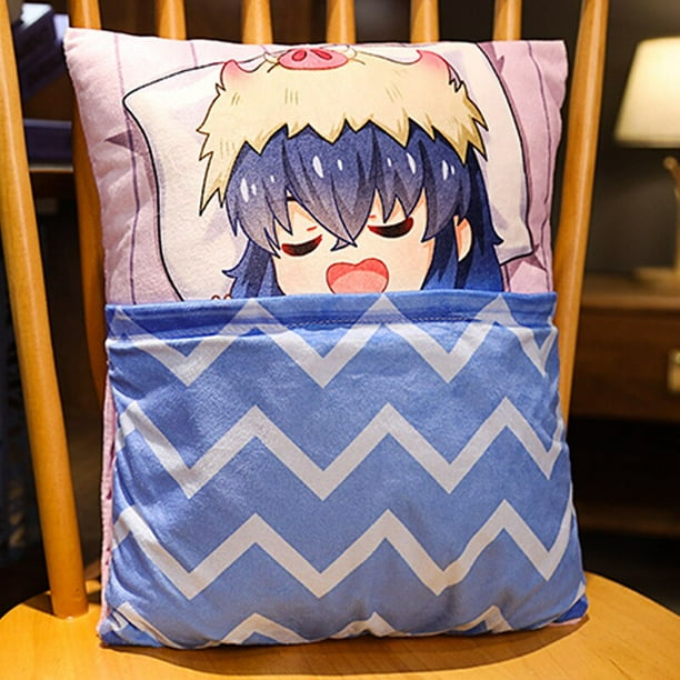 Anime japonés Demon Slayer almohada de felpa cojín de oficina almohada para una siesta juguetes de peluche regalo de cumpleaños Kamado Tanjirou NezukoHashibira Inosuke Deng Xun unisex