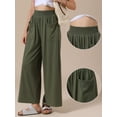 thumbnail image 2 of DARING DIVA Women's Wide Leg Baggy Palazzo Casual Pant X-Small Green, 2 of 6