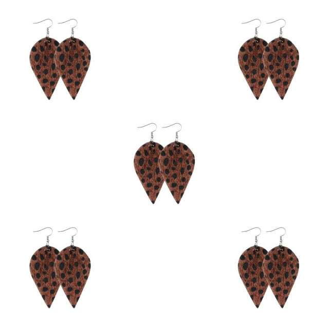 yingyy Leopard Print Earrings Girl Fashion Accessory Female Jewelry Ear Dangles Type 16 5Set
