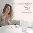 thumbnail image 4 of Travel Makeup Mirror With 10x Magnifying Mirror. Vanity Mirror With 80leds. 3 Color Lighting. Rechargeable 2000mah Batteries, 4 of 5
