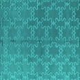 thumbnail image 1 of Ahgly Company Machine Washable Indoor Square Oriental Turquoise Blue Industrial Area Rugs, 8' Square, 1 of 4