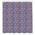 thumbnail image 2 of Ambesonne Animals Shower Curtain, Multicolored Smiling Snails, 69"Wx75"L, Dark Ceil Blue Marigold, 2 of 4