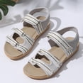 thumbnail image 2 of Xucatan Women's Sporty Adjustable Strap Sandals, Breathable Open Toe Flat Slides with Hook and Loop Closure, Three Strap Casual Beach Shoes, Versatile Summer Outdoor Footwear Gift, 2 of 9