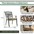 thumbnail image 4 of Hanover Monaco 7-Piece Outdoor Patio Dining Set, 6 Cushioned Stationary Chairs and 60" Round Tile Table, Brushed Bronze Finish, Rust-Resistant, All-Weather - MONDN7PCRDTL-C-TAN, 4 of 8