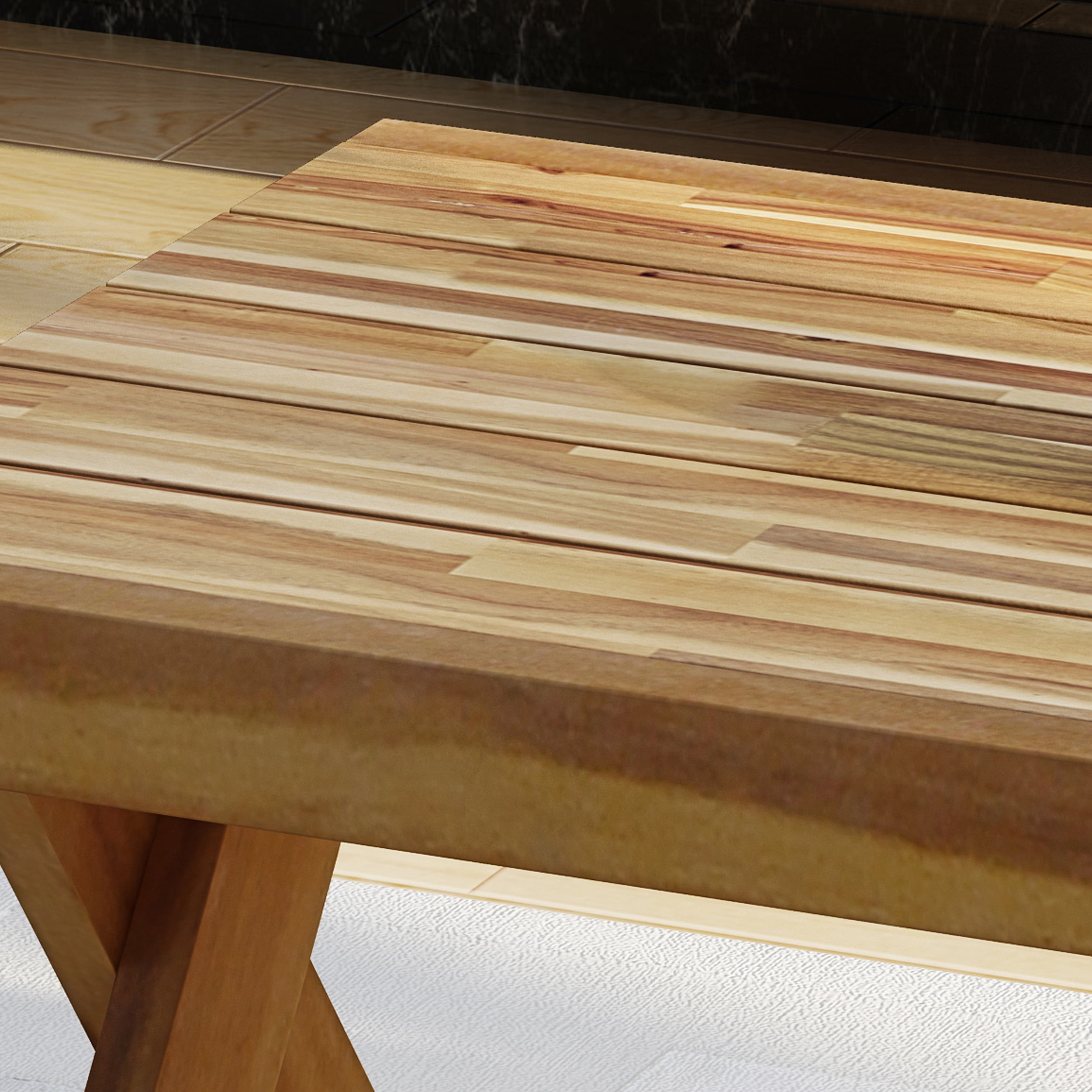 Noble House Farmhouse Acacia Wood Rectangle Coffee Table, Teak