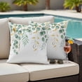 thumbnail image 4 of Sage Green Eucalyptus Leaves Outdoor Waterproof Pillow Covers, Spring Summer Country Plants Decorative Square Throw Pillowcase Sofa Cushion Sham for Patio/Couch/Chair, 16"x16" 2 Pack, 4 of 8
