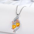 thumbnail image 4 of Taioiat Double Birthstone Necklaces for Women 18K Gold Plated Birthstone Rose Flower Jewelry Anniversary Valentines Day Mother's Day Birthday Gifts for Her Wife Girlfriend Mom, 4 of 7
