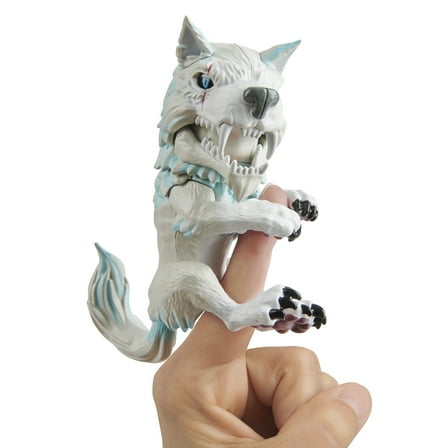 Untamed Dire Wolf by Fingerlings – Blizzard (White and Blue) – Interactive Collectible Toy – by WowWee Electronic Pet