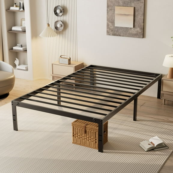 JOINSUN 14" Twin Size Bed Frame, Heavy Duty Metal Bed Frame with Underbed Storage, No Box Spring Required