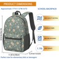 thumbnail image 3 of Pioneer Flower Floral Print Pattern 17" School Backpacks for Teens,Waterproof Oxford Fabric,S-Shape Padded Straps for School,Travel,Hiking,Camping, 3 of 5