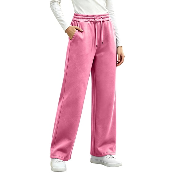 WRKEKC Wide Leg Sweatpants for Women Elastic Waistband Loose Fit Casual Athletic Trousers Soft Comfortable Bottoms with Pockets for Workout and Daily Outfits