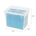 IRIS USA Letter Size SplitLid Hanging File Storage Box, Clear