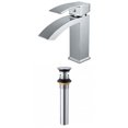 thumbnail image 1 of American Imaginations AI-33708 1 Hole CUPC Approved Lead Free Brass Faucet Set In Chrome Color - Overflow Drain Incl., 1 of 8