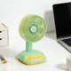thumbnail image 1 of Mini ventilador de escritorio con batería recargable USB: ventilador pequeño y silencioso para escritorio de oficina, mesa de estudio o espacio de trabajo. Ventilador personal de bonito color carame, 1 of 6