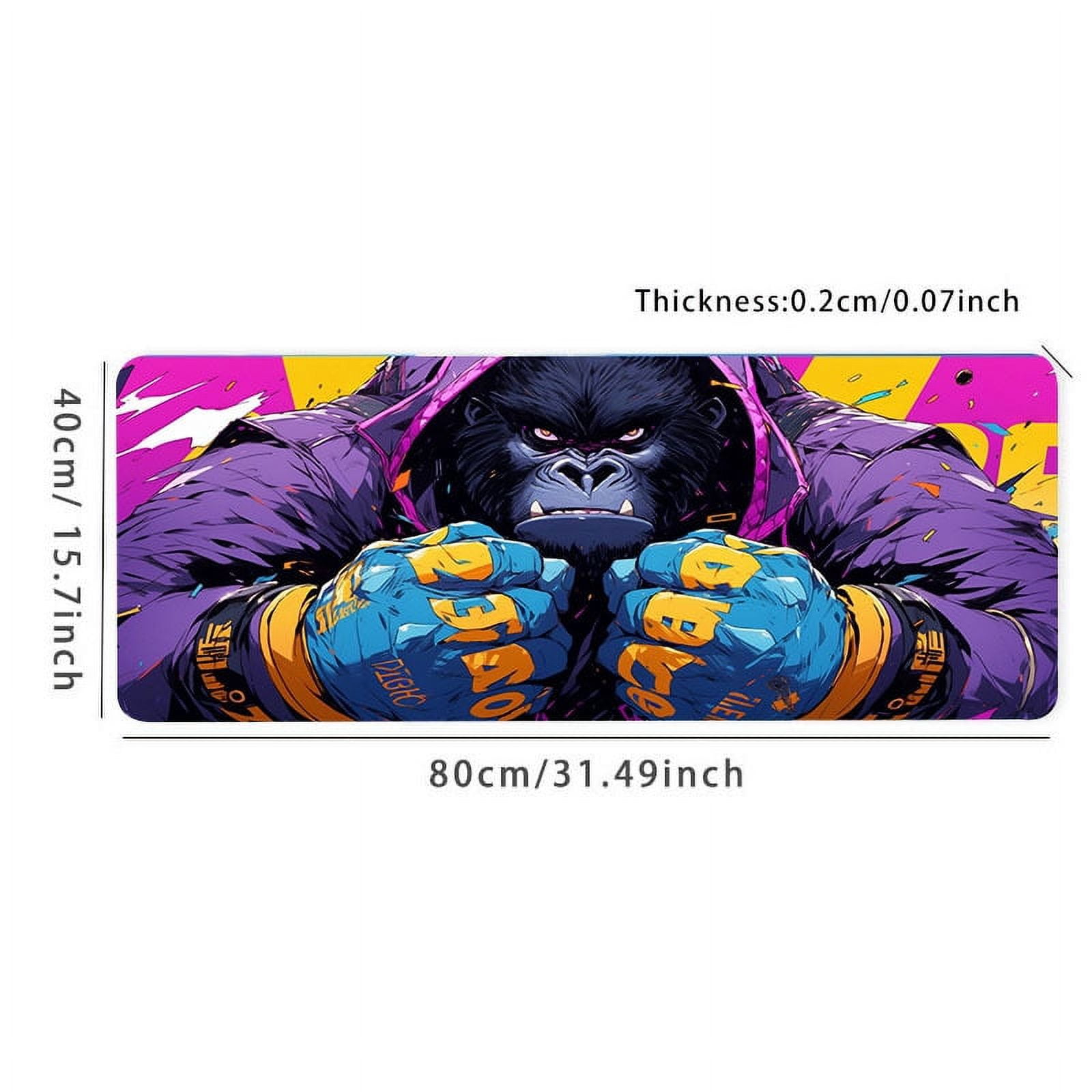 1pc Cartoon Gorilla Large Gaming Mousepad Computer HD Keyboard Pad Mouse Mat Desk Mats Natural Rubber Anti-Slip Office Mouse Pad Desk Accessories