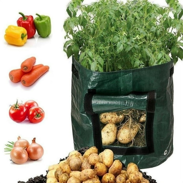 Potato Planter Bags for Growing Potatoes Outdoor Vertical Garden 10/7/5/3/1  Gallons Vegetable Planting Grow Bag Access Flap Design